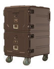 Durable Brown Double Compartment 2 Full Size Insulated Food Pan Transport Cart